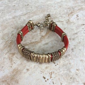 🍀Lucky Brand🍀 Brass Leather Cuff-NWOT